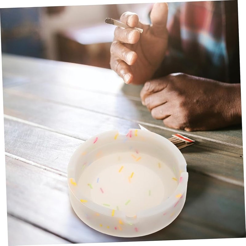 صينية سيليكون مستديرة مضيئة كبيرة السعة بتصميم متوهج ليلي بألوان الحلوى للمنزل والمكتب - Image 4